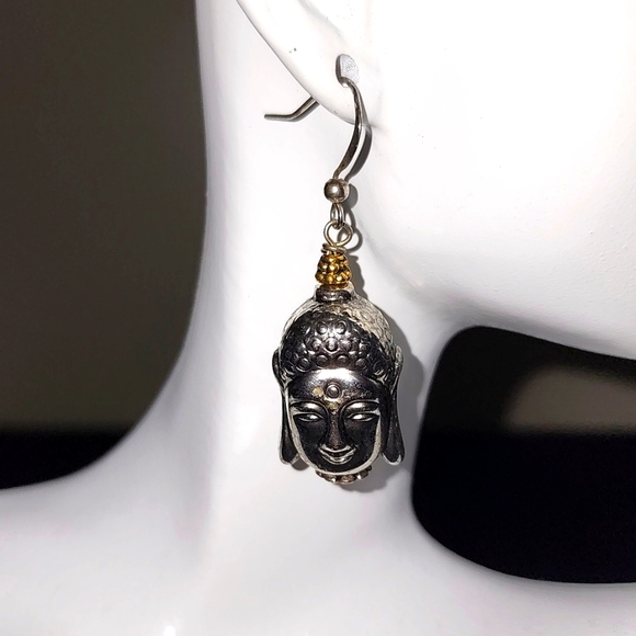 Buddha Head Earrings‎ Handmade - Picture 1 of 4